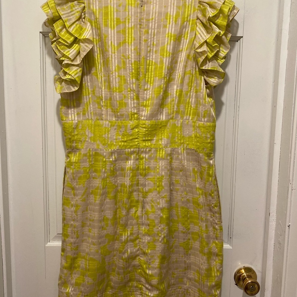 Jessica Simpson Yellow and Tan Ruffled A-Line Dress - Picture 4 of 6